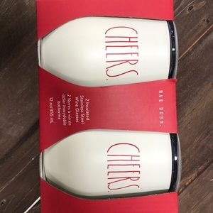 Rae Dunn “cheers” wine glasses
